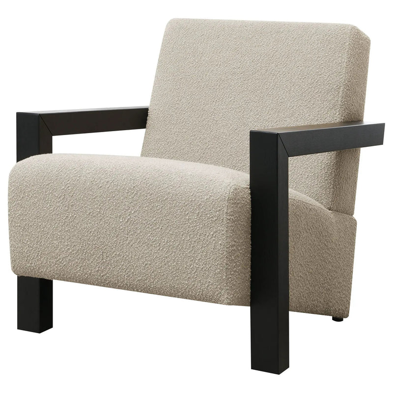 Fitzroy Boucle Upholstered Accent Arm Chair Latte by Unique Piece Furniture
