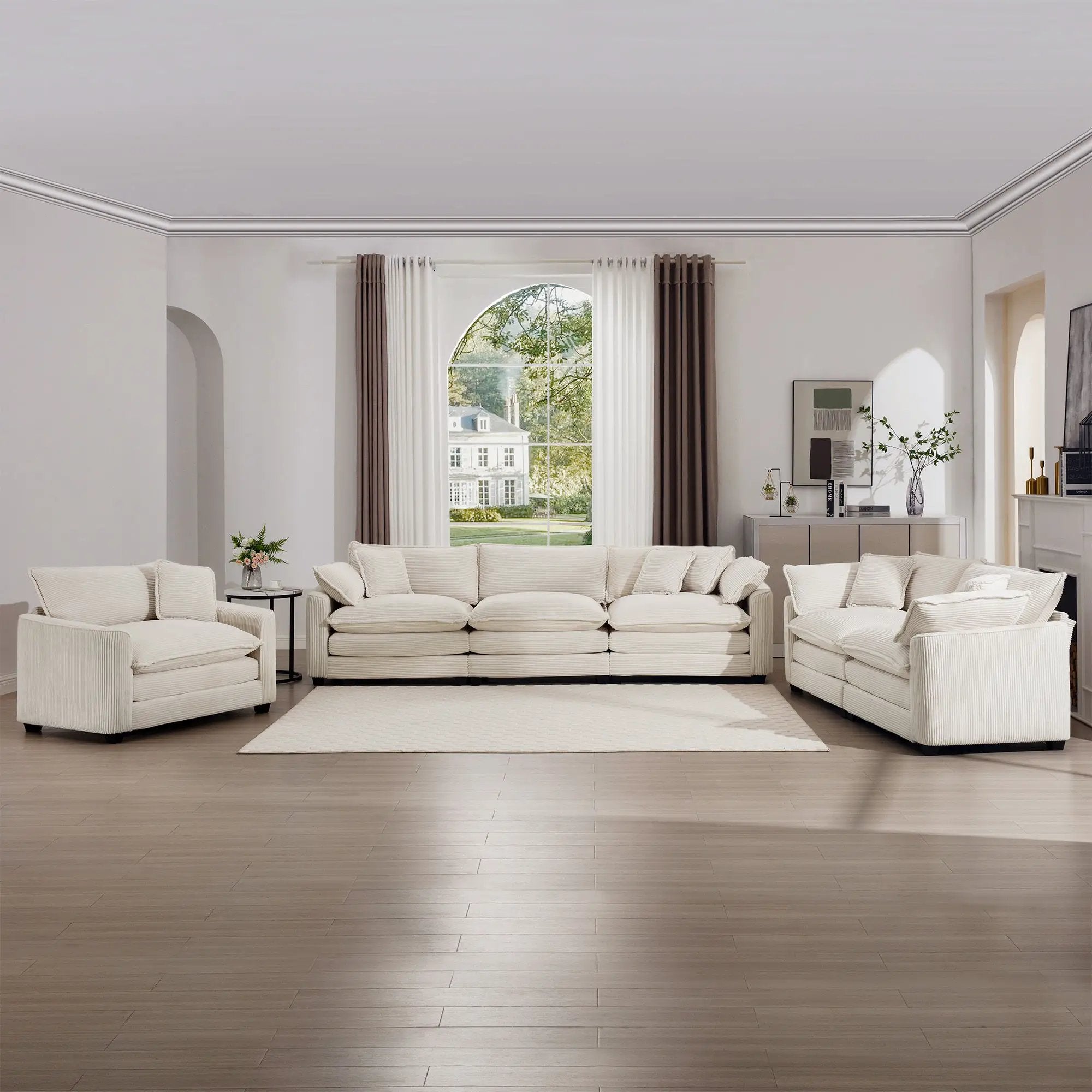 Elegant Oversized Sectional Sofa Set With Deep Seats And Flexible Layout by Unique Piece Furniture
