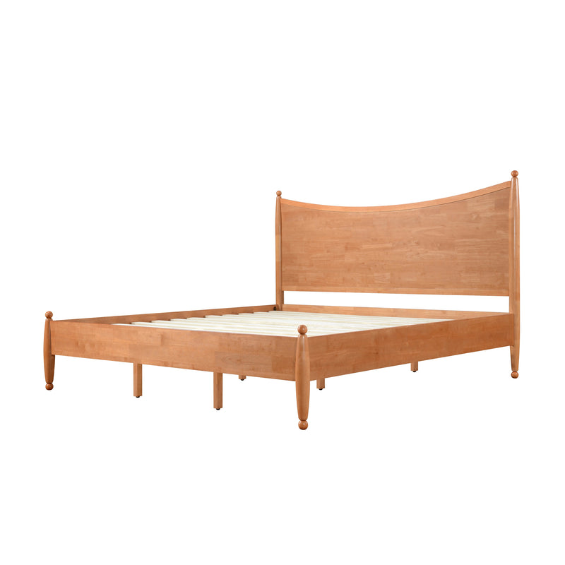 Classic Transitional King Size Solid Wood Platform Bed Frame, photo 5 of 10