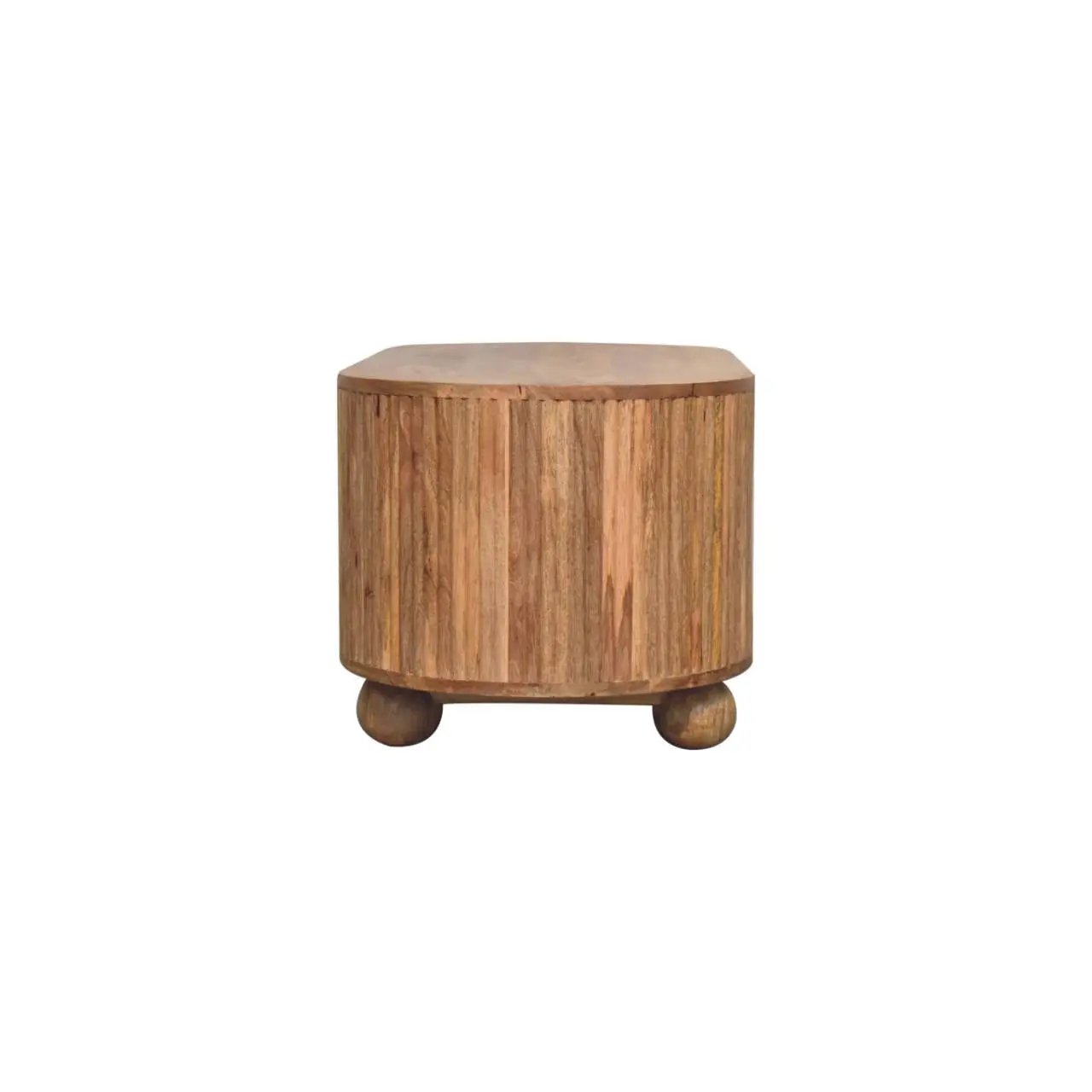 Solid Wood Soba Ball Coffee Table, Open Storage by HouseOfZazla