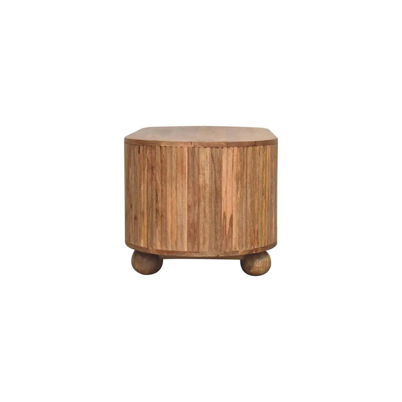 Solid Wood Soba Ball Coffee Table, Open Storage by HouseOfZazla