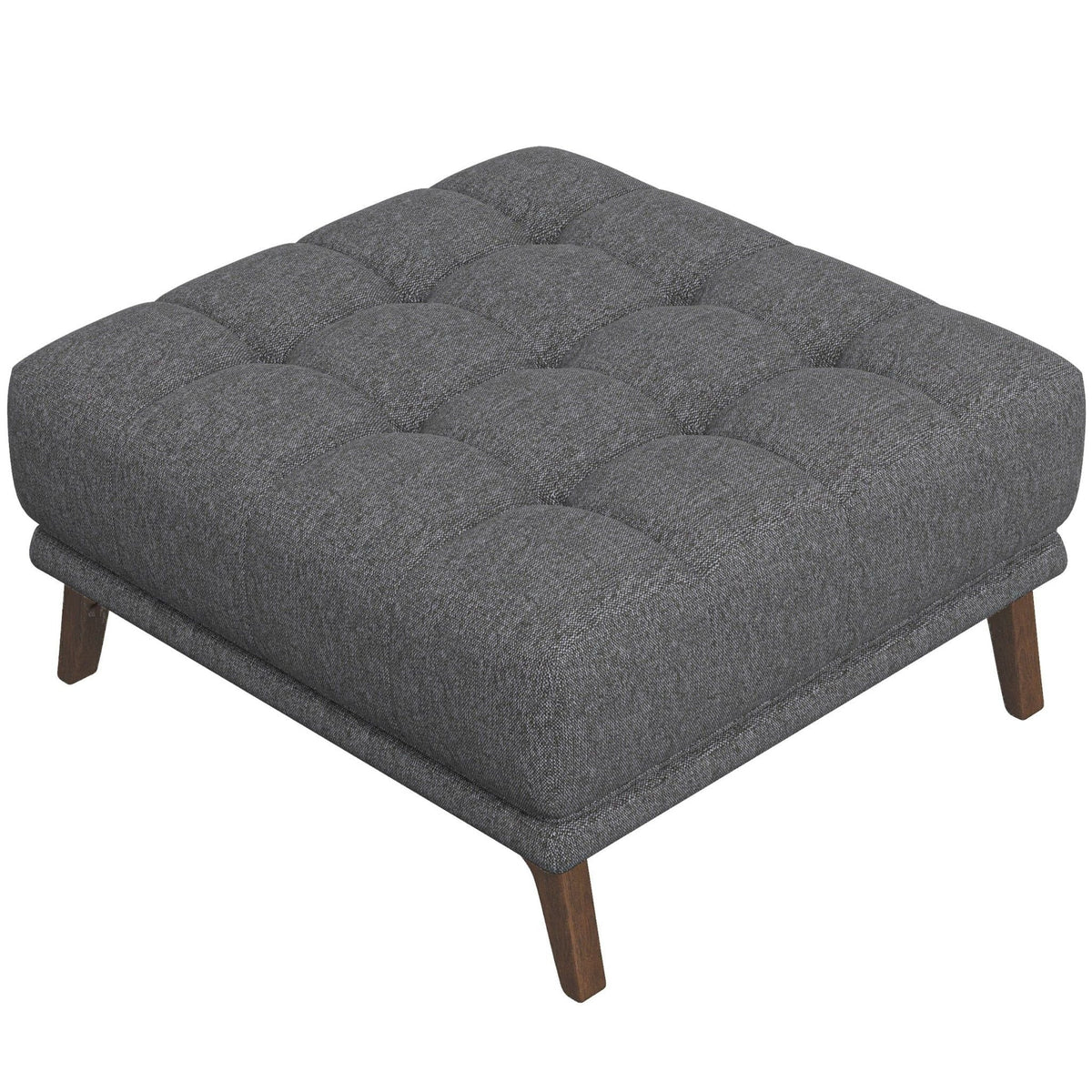 Addison Square Upholstered Ottoman with Mid-Century Design - Gray or Dark Gray, photo 2 of 19