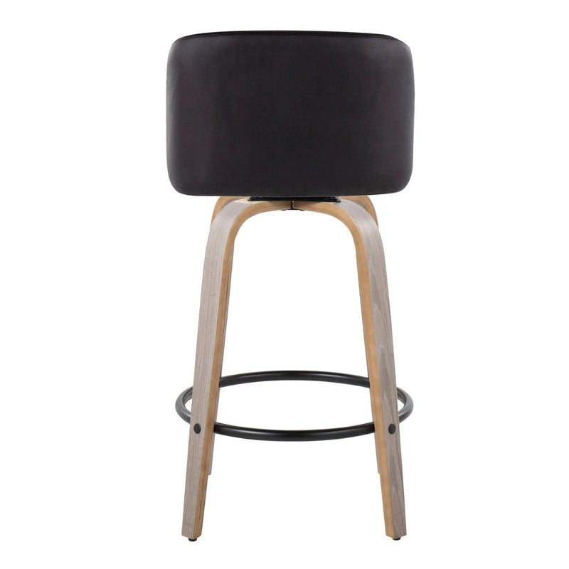 Toriano - Contemporary Fixed Height Counter Stool With Swivel & Round Footrest (Set of 2) by Unique Piece Furniture