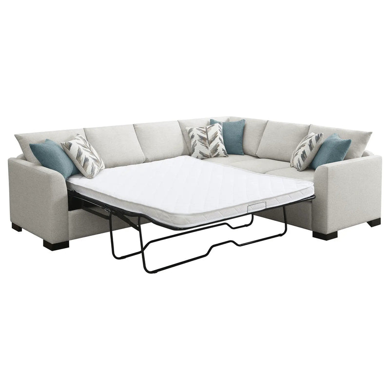 Ashford Chenille Upholstered Sleeper Sectional Sofa Greige by Unique Piece Furniture