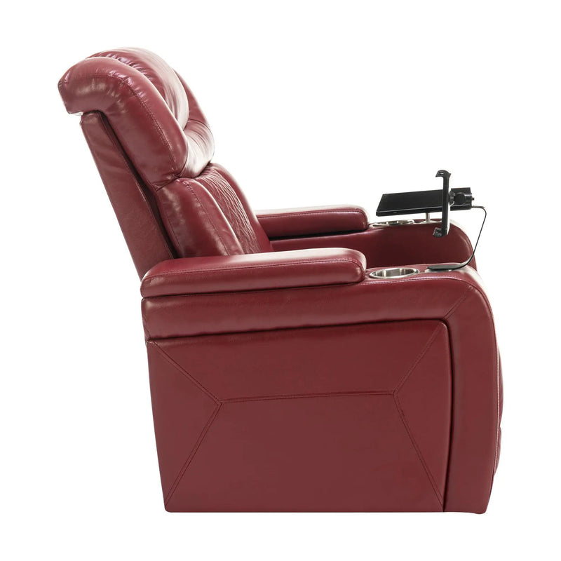 270 Degree Swivel Power Recliner With Tray Table, Phone Holder, Cup Holder, USB Port by HouseOfZazla