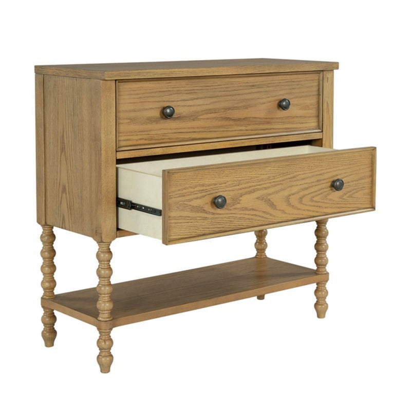 2 Drawer Accent Chest with Spacious Storage - Natural
