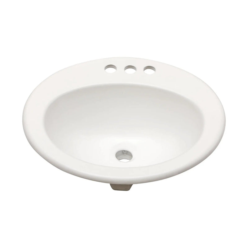 20 X 18" Modern Ceramic Oval Undermount Bathroom Sink With 3 Faucet Holes - White by HouseOfZazla