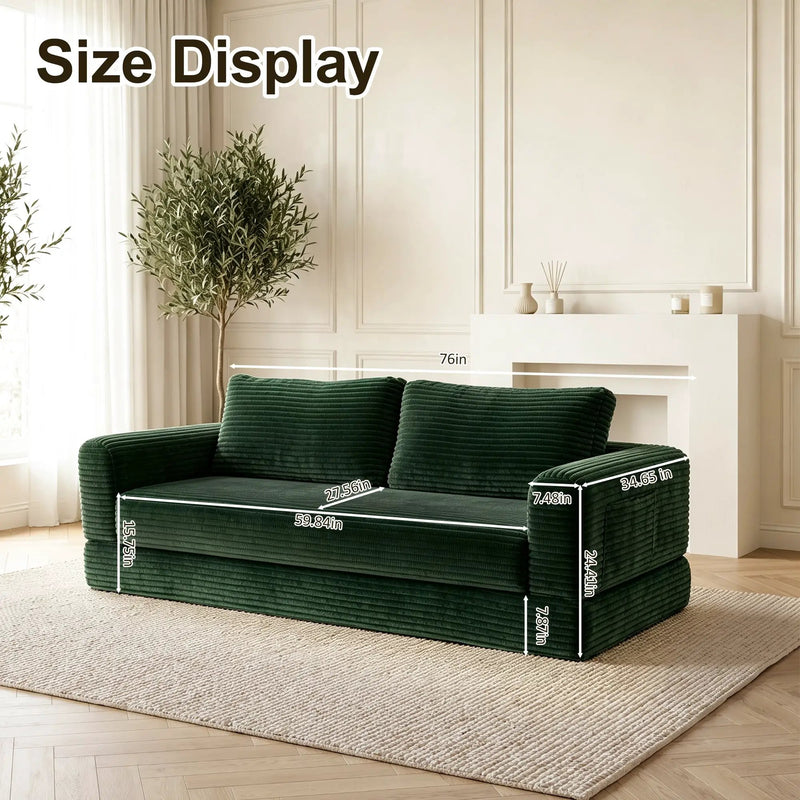 76 Inch Convertible Futon Sofa Bed by HouseOfZazla
