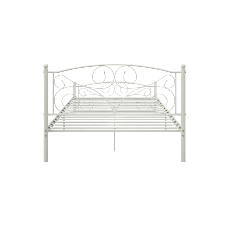 Queen Size Unique Flower Sturdy System Metal Bed Frame with Headboard and Footboard by HouseOfZazla