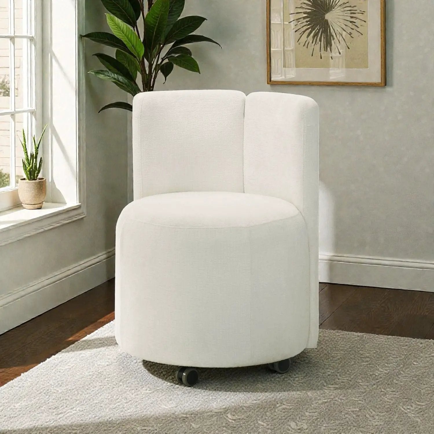 Side Chair With Swivel (Set of 2) - White by HouseOfZazla