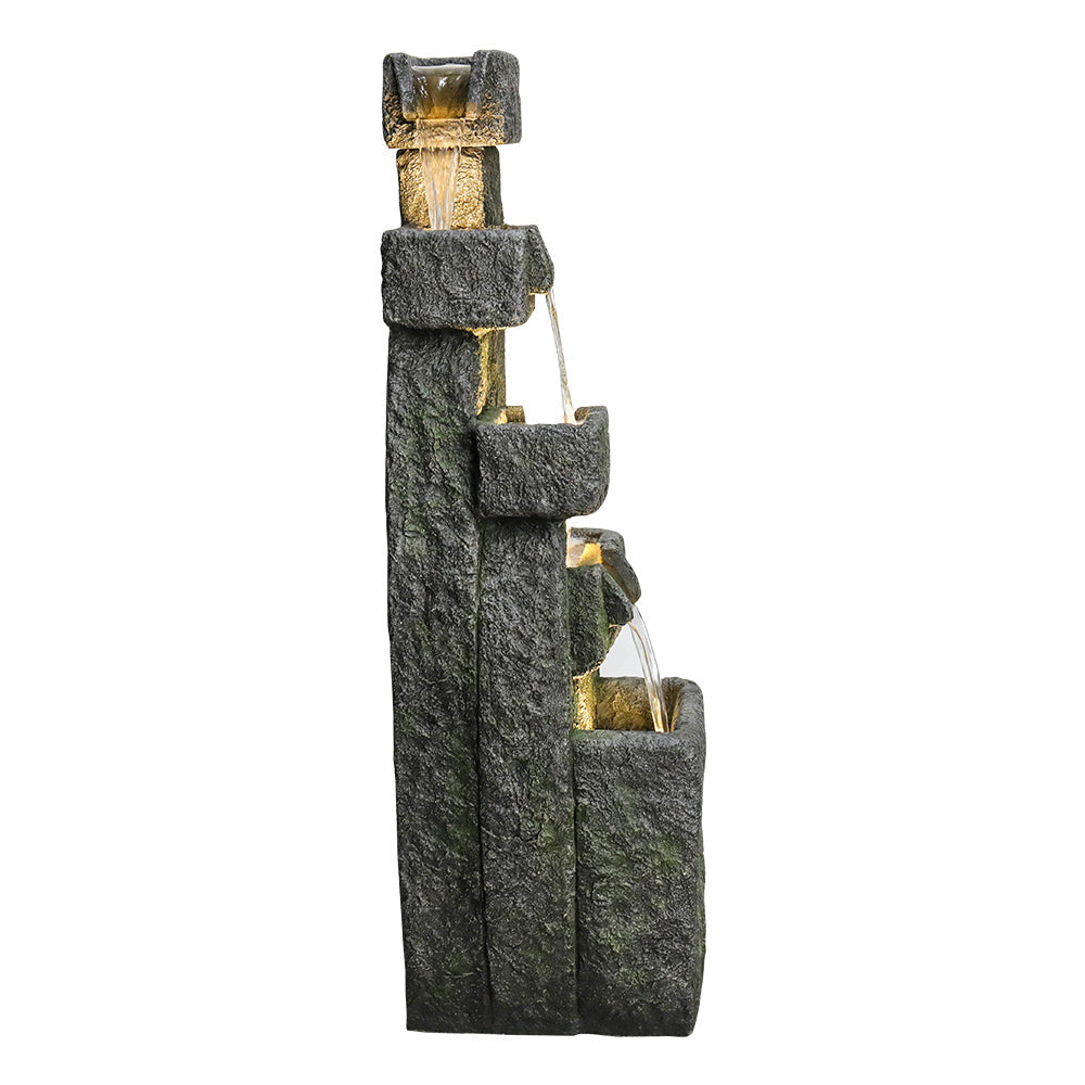 Resin Tiered Outdoor Fountain 5 Tier Modern LED, photo 6 of 10