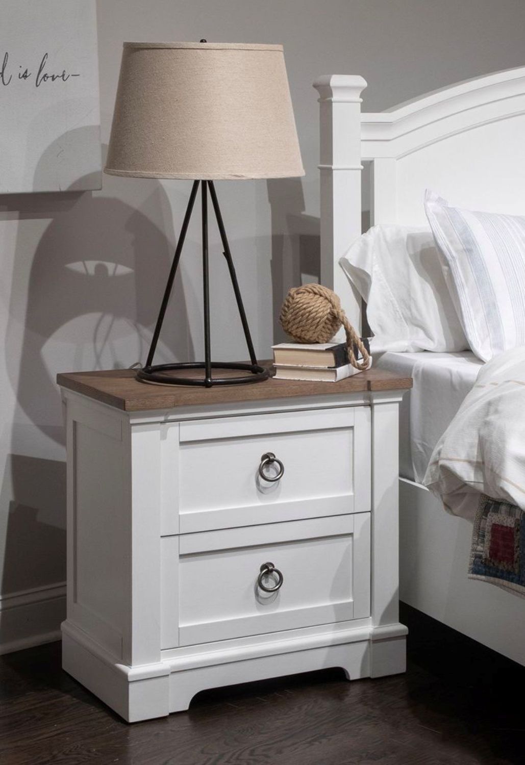 Kingston - Drawer Nightstand - Whisper White And Cerused Nutmeg, photo 5 of 7