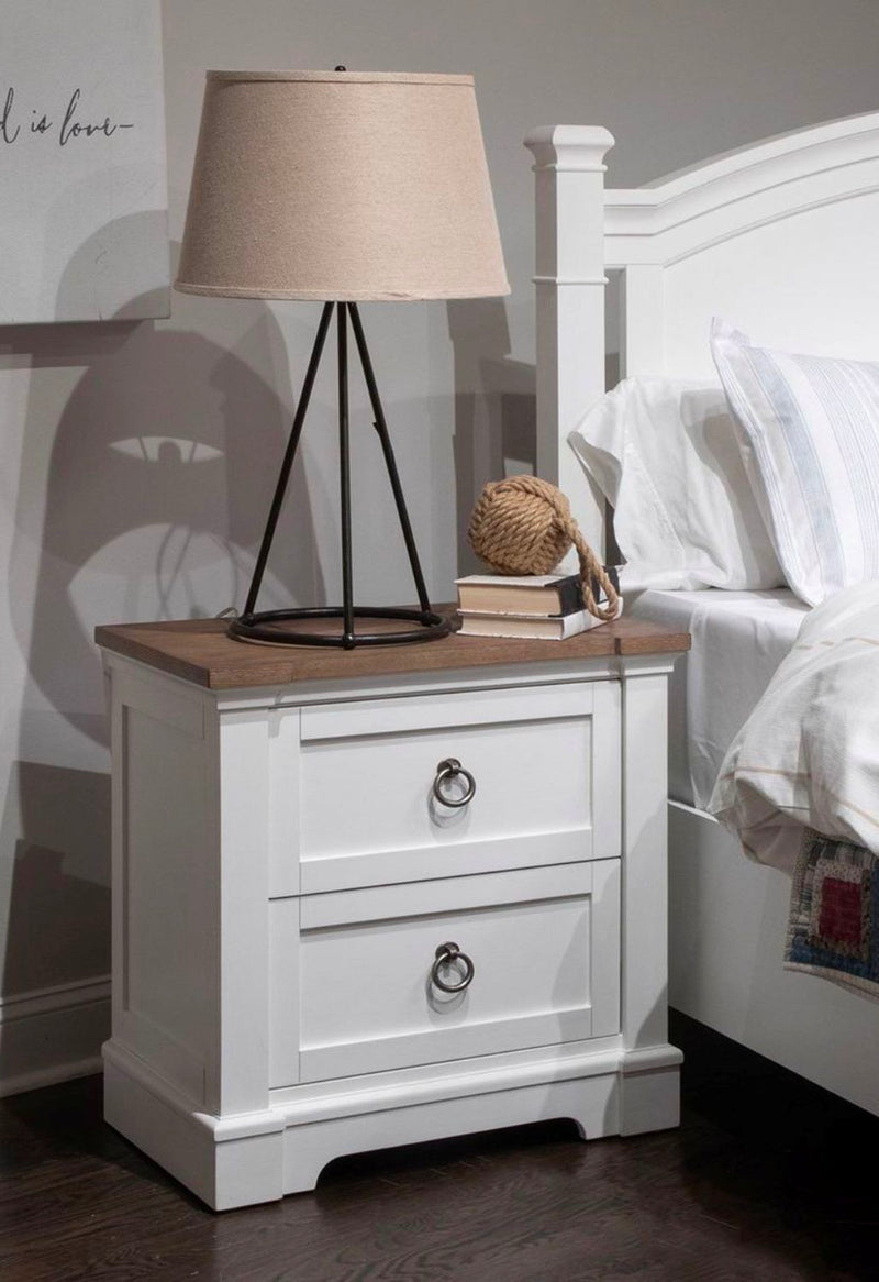 Kingston - Drawer Nightstand - Whisper White And Cerused Nutmeg, photo 5 of 7