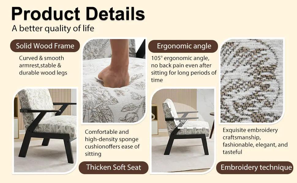 Mid-Century Modern Lounge Armchair - Seat Cushion (Beige + Grey) by HouseOfZazla