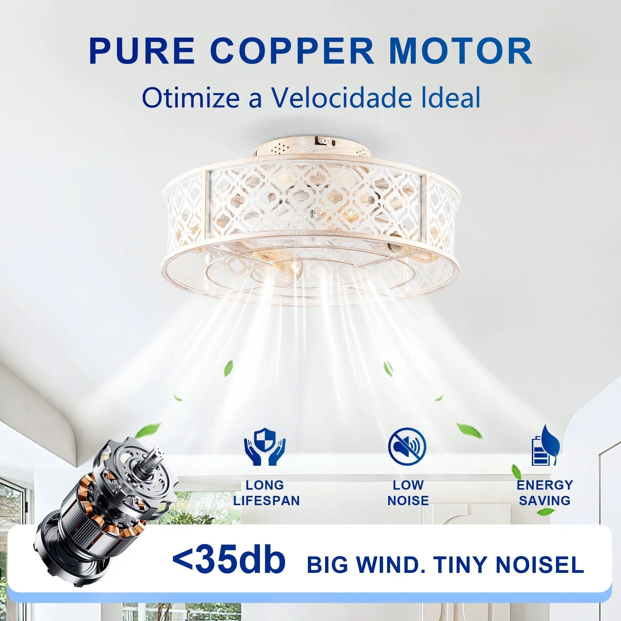 20" Flower Style Iron Ceiling Fan With Remote Control by HouseOfZazla