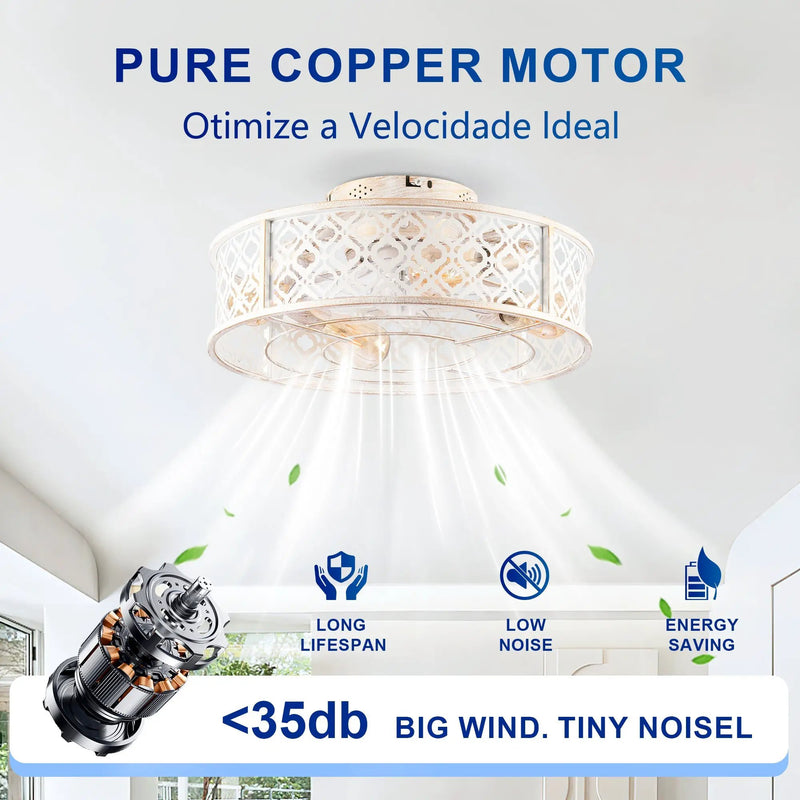 20" Flower Style Iron Ceiling Fan With Remote Control by HouseOfZazla