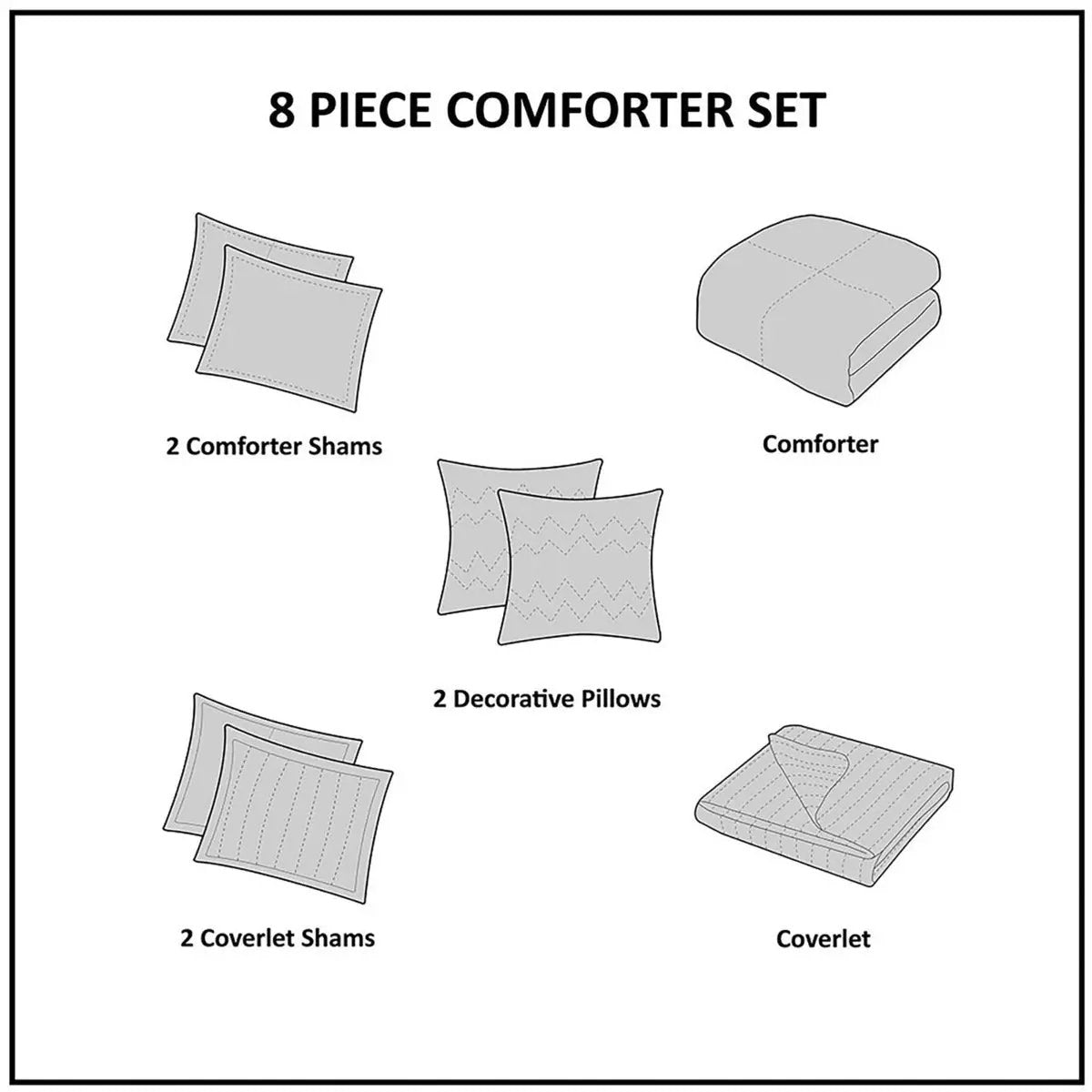 8 Piece Printed Seersucker Comforter and Quilt Set Collection Aqua Full/Queen by HouseOfZazla