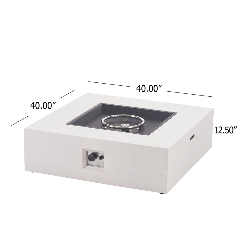 50,000 BTU Square MGO Fire Table with Propane Heating - White, photo 6 of 10