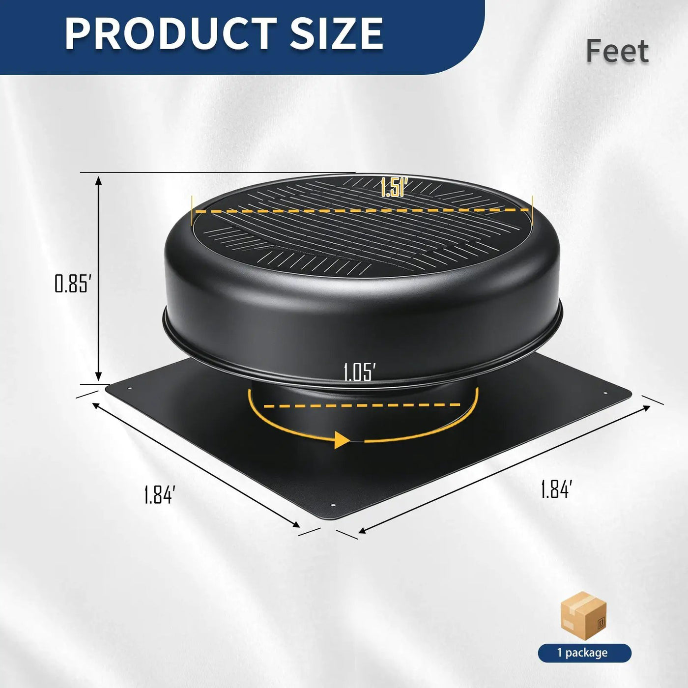 12" Flush Mount Round Solar Roof Vent Fan, 30W Dual Power by HouseOfZazla