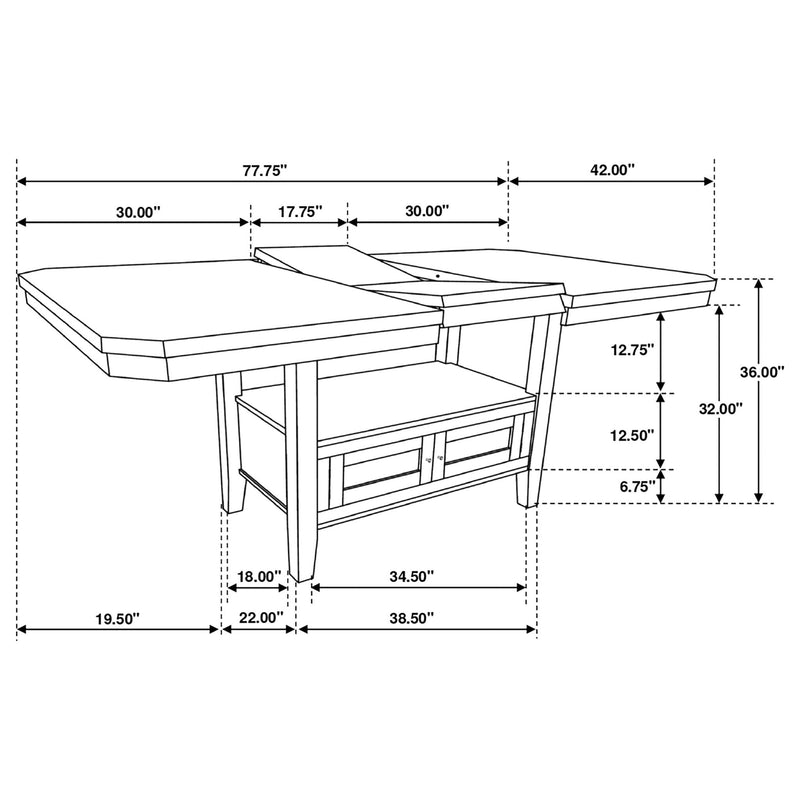 Prentiss - Extension Counter Dining Table - Cappuccino by HouseOfZazla