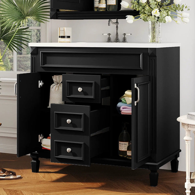 Bathroom Vanity With Top Sink, Basin On Cabinet With 2 Soft Closing Doors And 2 Drawers by Unique Piece Furniture
