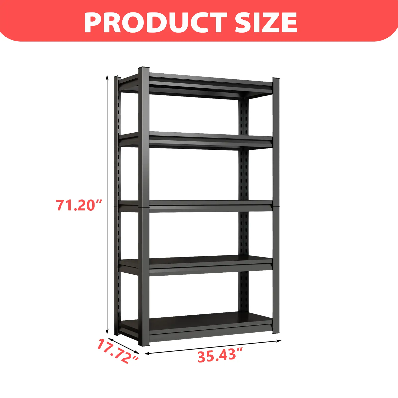 5-Tier Heavy Duty Metal Storage Shelving Unit by HouseOfZazla