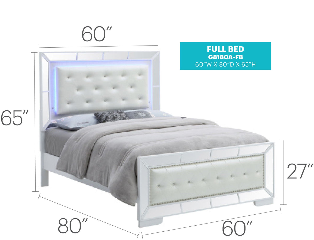 Modern Contemporary Panel Bed with Diamond Tufted Headboard - White, photo 3 of 5