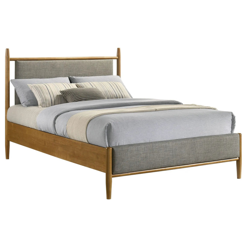 Mason 46-inch Full Panel Platform Bed Grey and Light Brown by Unique Piece Furniture