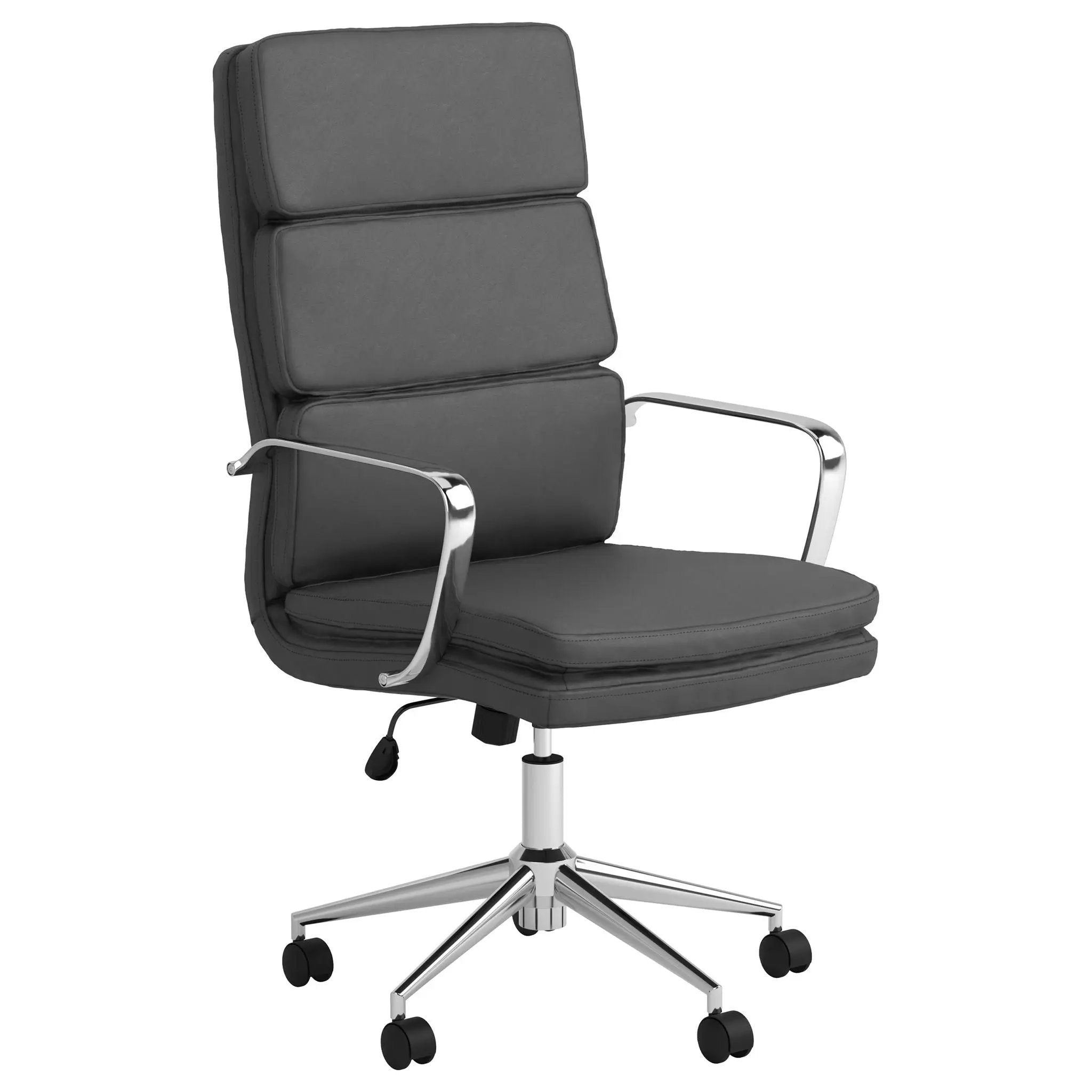 Upholstered Office Chair With Caster Wheels, Adjustable Height by HouseOfZazla