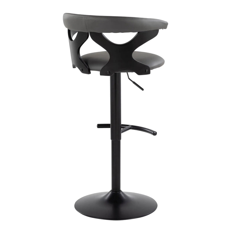 Gardenia - Contemporary Adjustable Barstool With Swivel With Rounded T Footrest (Set of 2) by Unique Piece Furniture