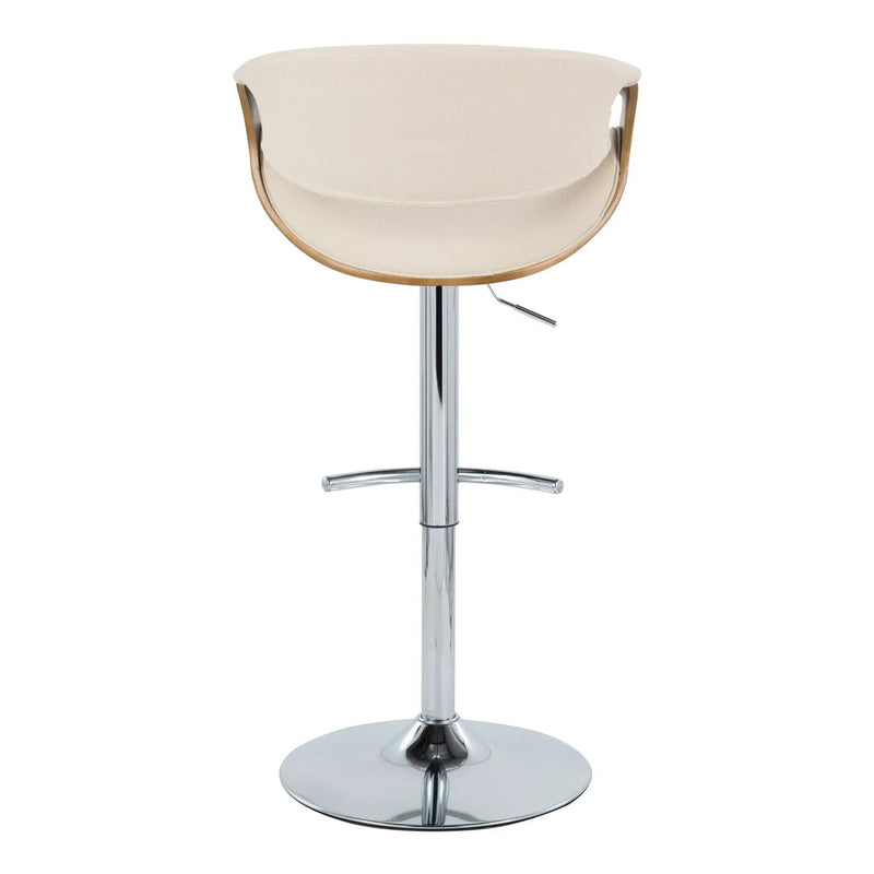 Curvo - Mid Century Modern Adjustable Barstool With Swivel With Rounded T Footrest (Set of 2) by Unique Piece Furniture