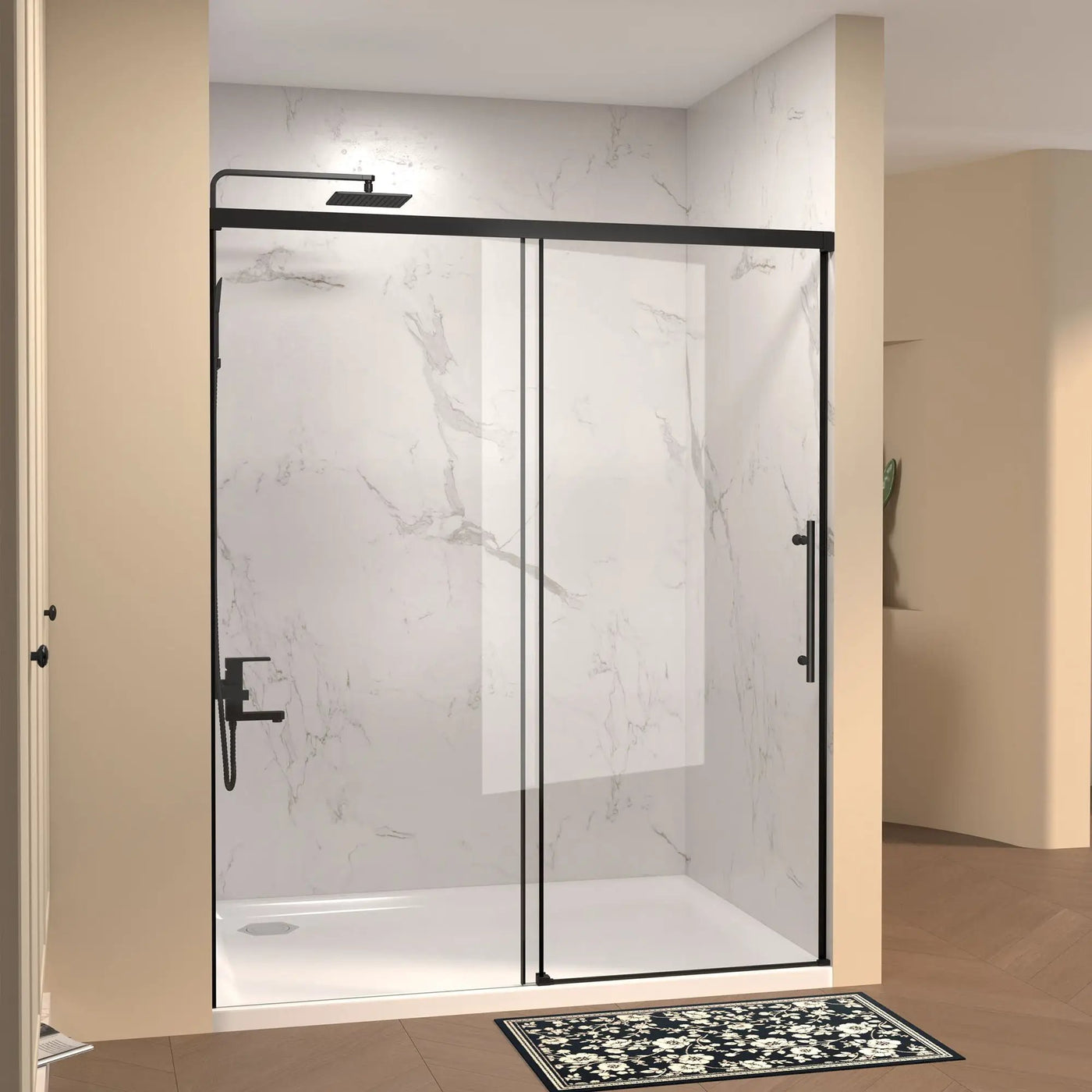 Frameless Single Sliding Shower Door by HouseOfZazla