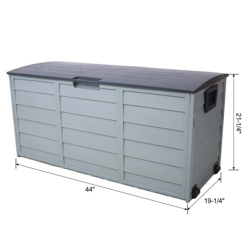 All Weather UV Pool Deck Box Storage Shed Bin with Wheels by HouseOfZazla