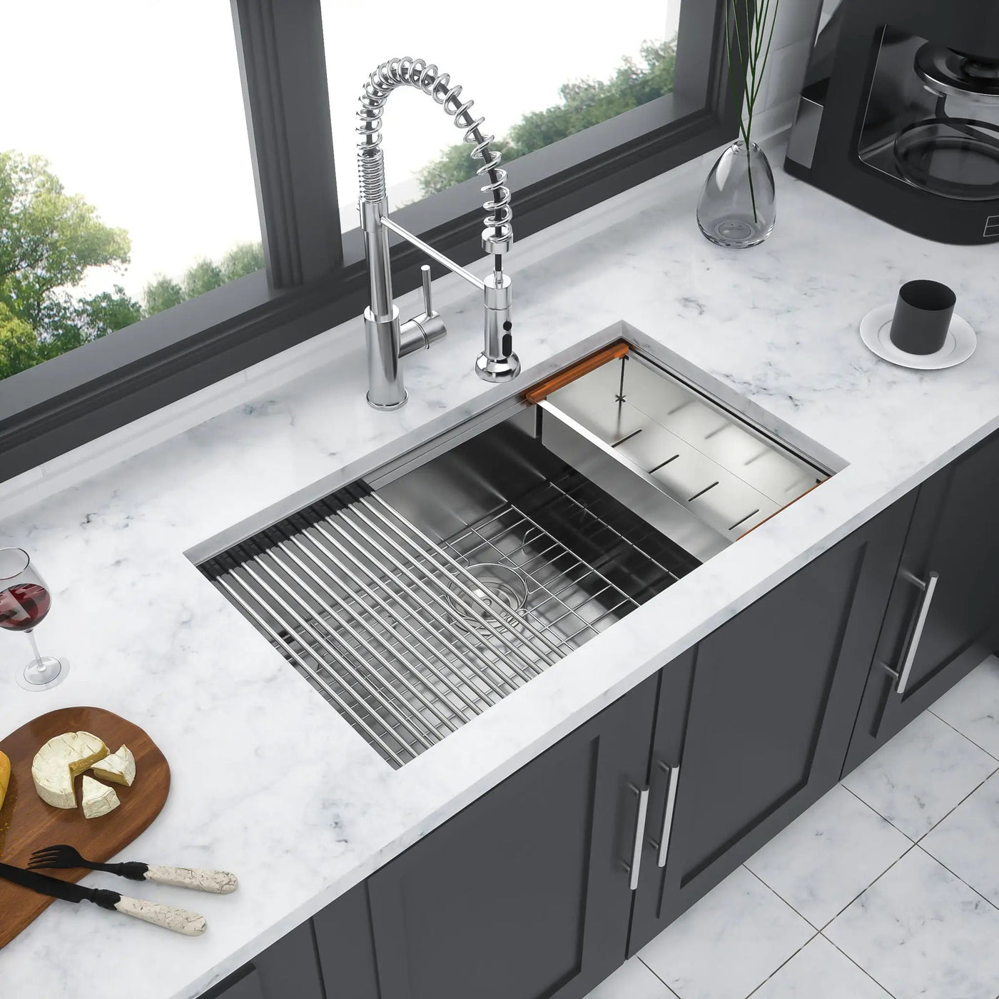 Undermount Workstation Kitchen Sink Stainless Steel Single Bowl by HouseOfZazla