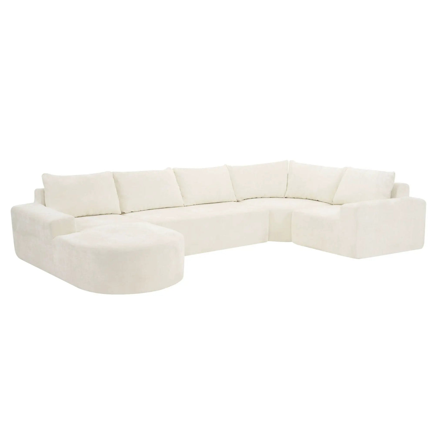 U-Shaped Oversized Modular Cloud Sectional Sofa With Deep Seat For Living Room by HouseOfZazla
