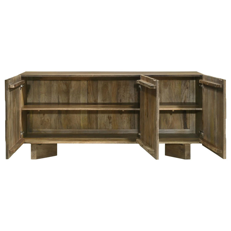 Tyler 3-door Solid Wood Sideboard Buffet Cabinet Mango Brown by Unique Piece Furniture