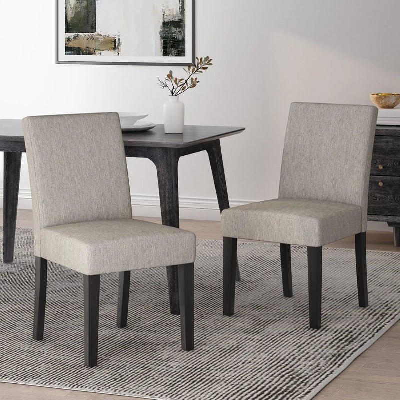 Contemporary Dining Chair with Upholstered Seating and Tapered Legs by HouseOfZazla