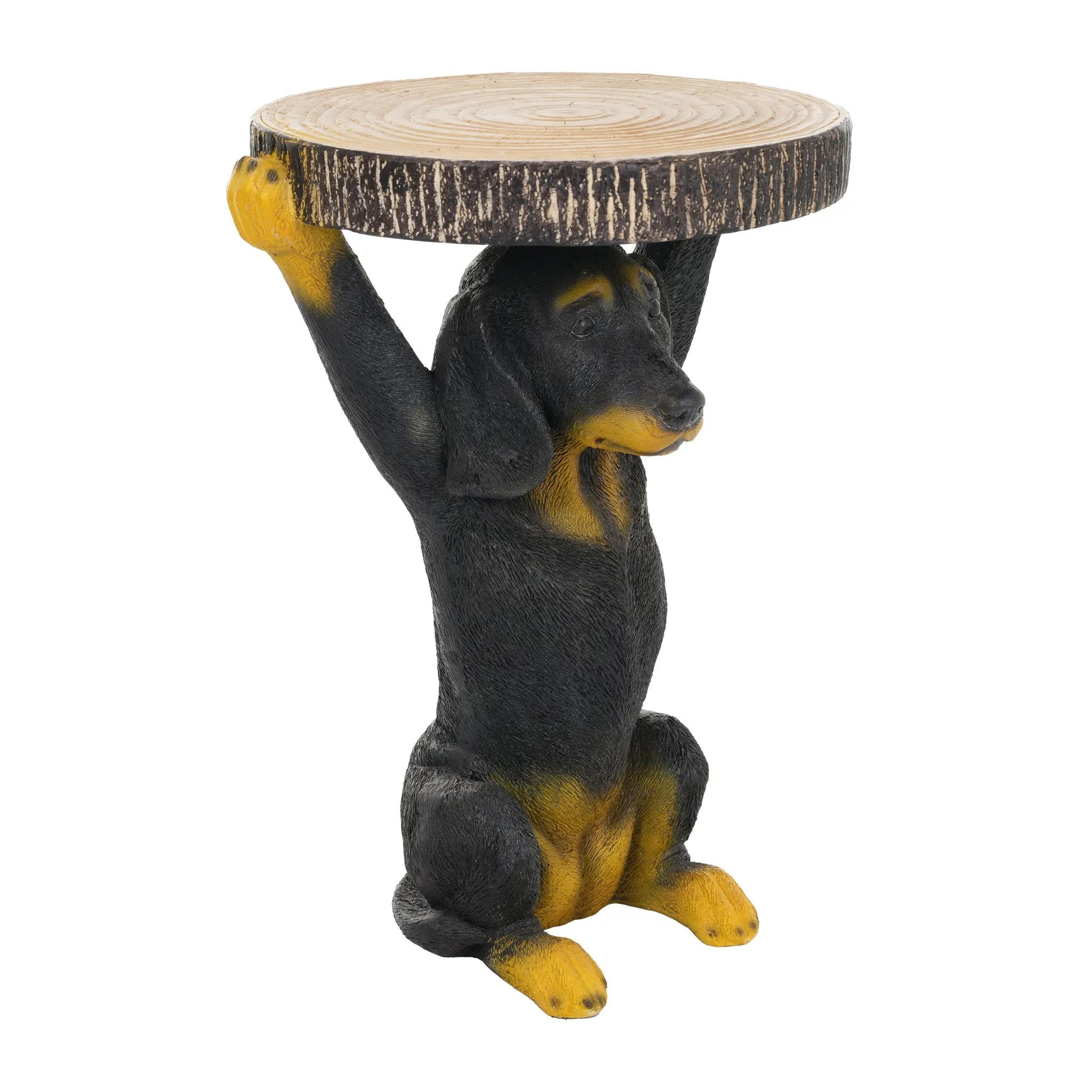 Whimsical Black Dog MGO Side Table by HouseOfZazla