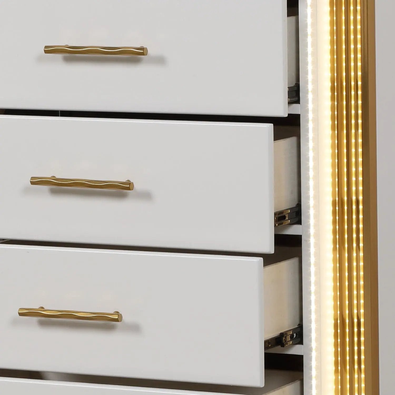 Obsession - 5 Drawer LED Chest - White by HouseOfZazla