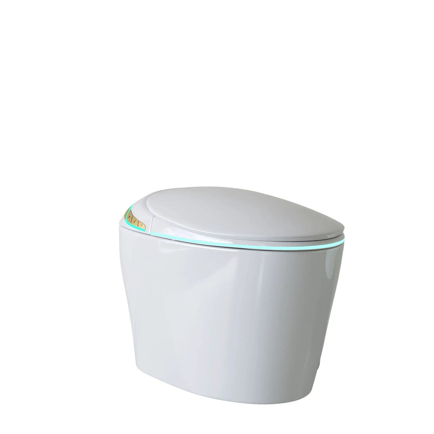 Unique Smart Toile With Built In Bidet, Auto Open / Close Seat, Foot Sensor, LED Display, Night Light, Warm Water & Dryer Ceramic by HouseOfZazla