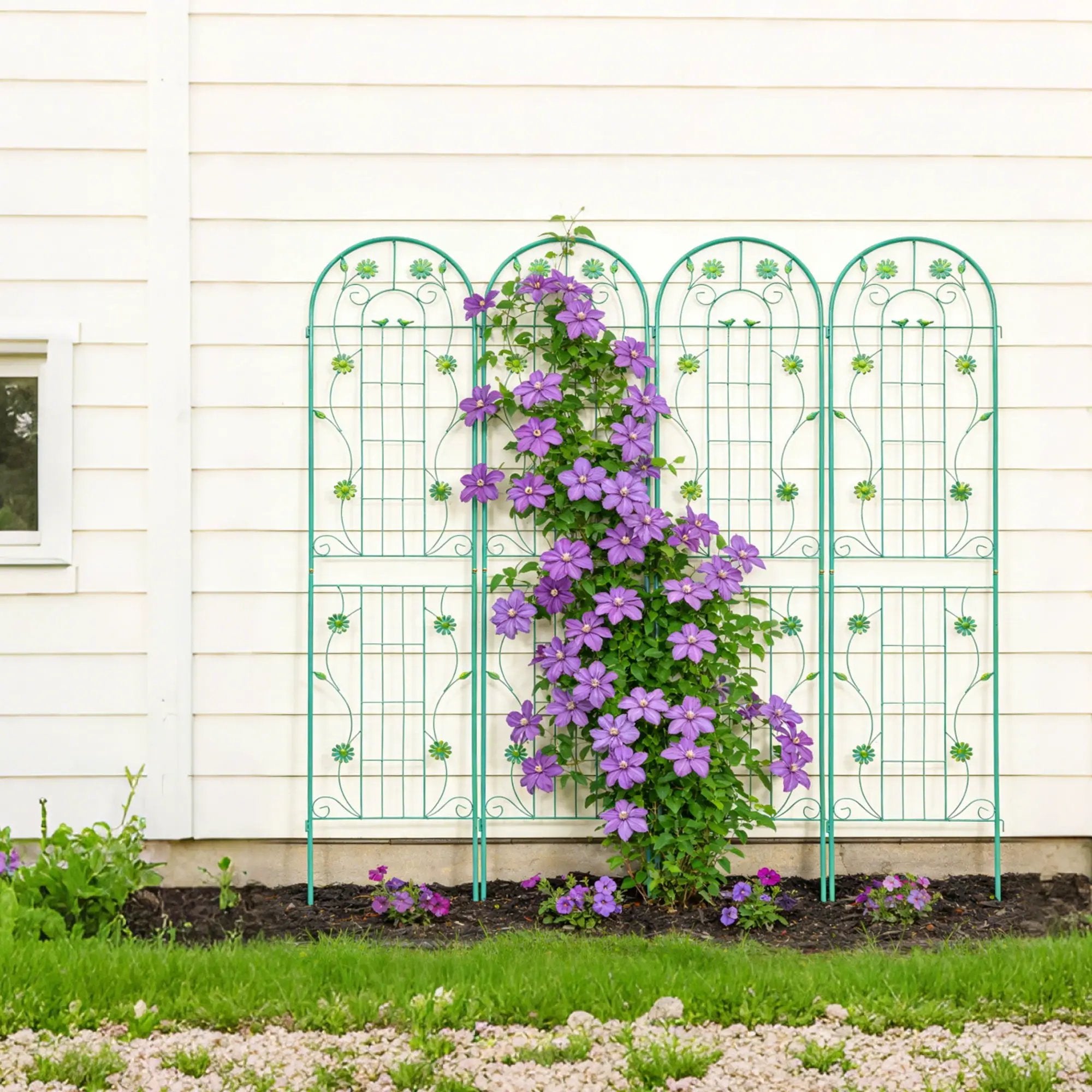 Metal Garden Trellis Rustproof Trellis For Climbing Plant Outdoor Flower Support by Unique Piece Furniture