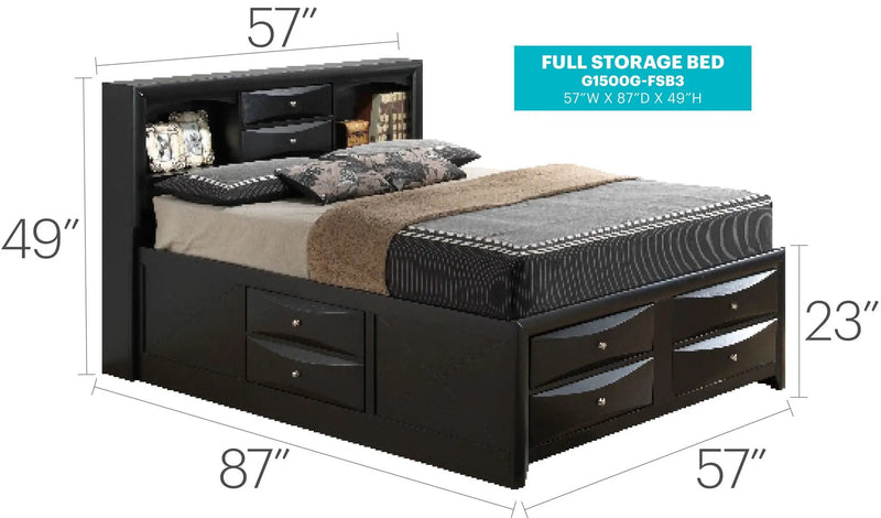 Modern Design Storage Bed With Bookcase Headboard by Unique Piece Furniture