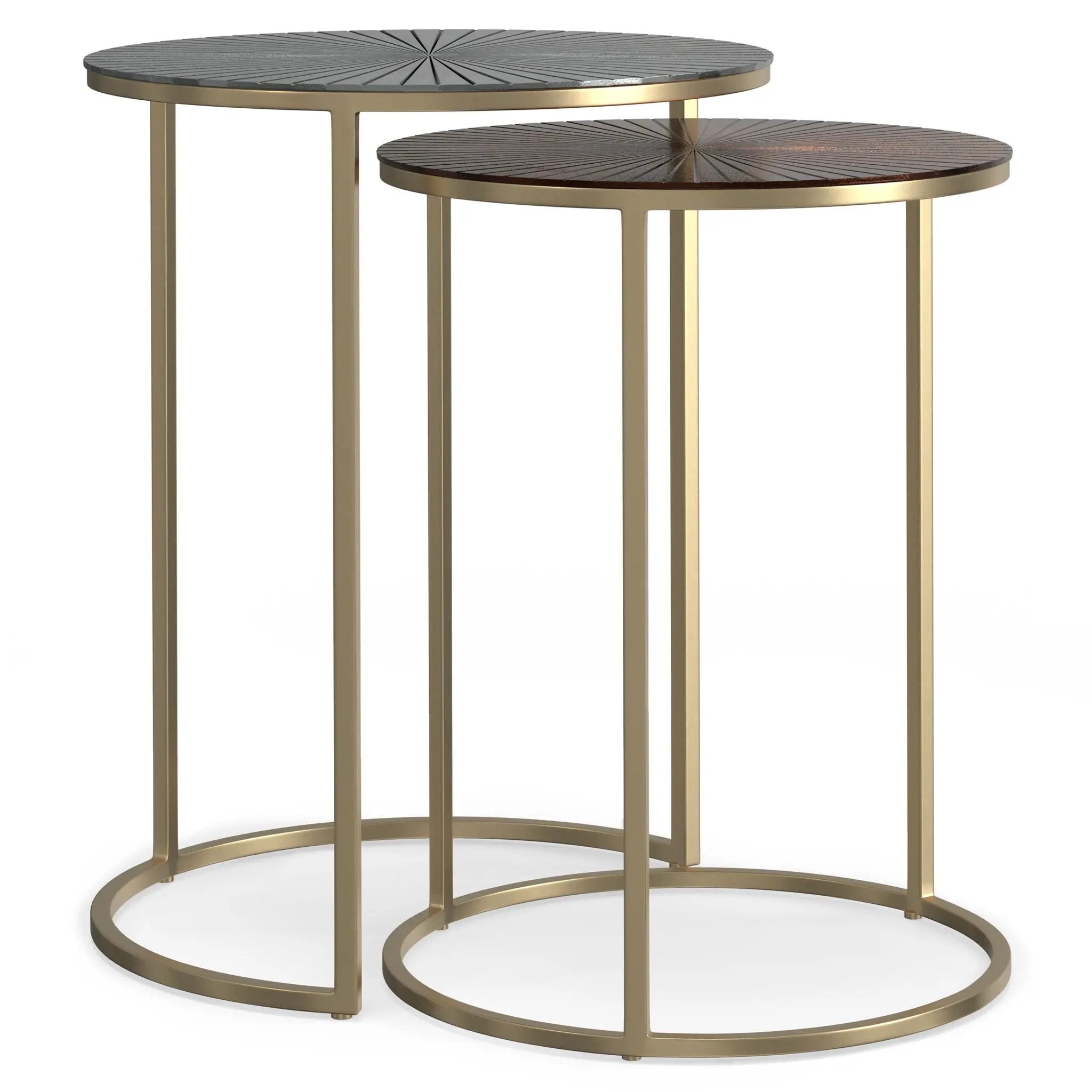 Drake - 2 Piece Nesting Table - Antique Nickel / Antique Copper by HouseOfZazla