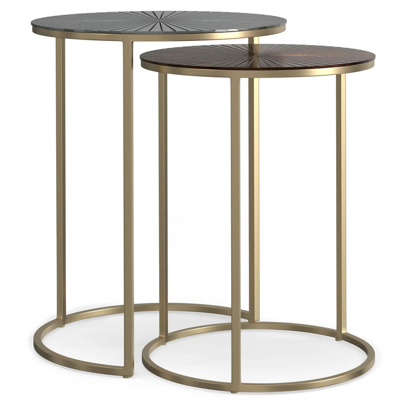 Drake - 2 Piece Nesting Table - Antique Nickel / Antique Copper by HouseOfZazla