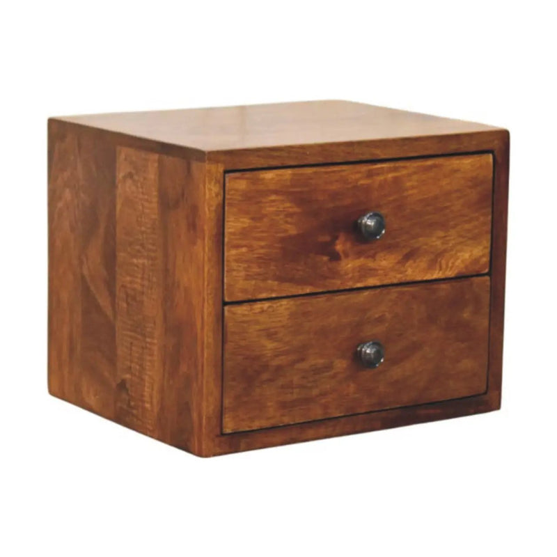 Solid Wood Solis Chestnut Wall-Mounted Nightstand by HouseOfZazla