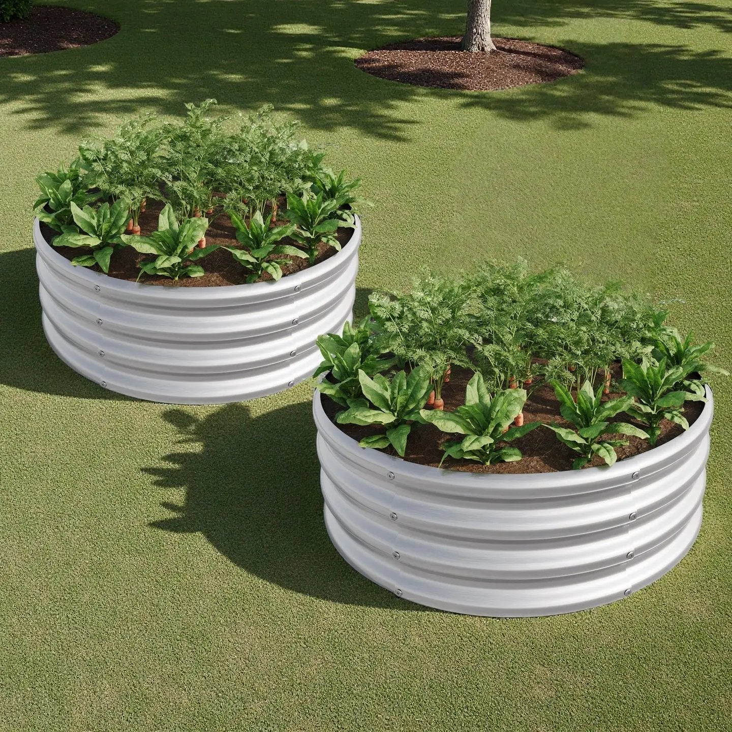 2PCS Tall Round Metal Raised Garden Beds by HouseOfZazla