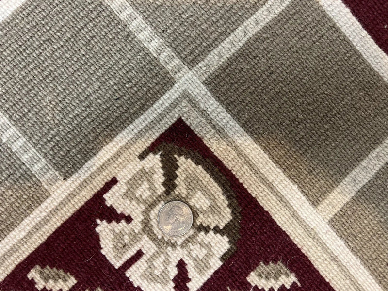 Indo Tibetan Rug 10x14, Nepali Carpet, Large Soft Wool Area Rug, Olive Tan Maroon, Contemporary Rug 10 x 14 ft Living Room Rug, Handmade Rug by Jewel Rugs