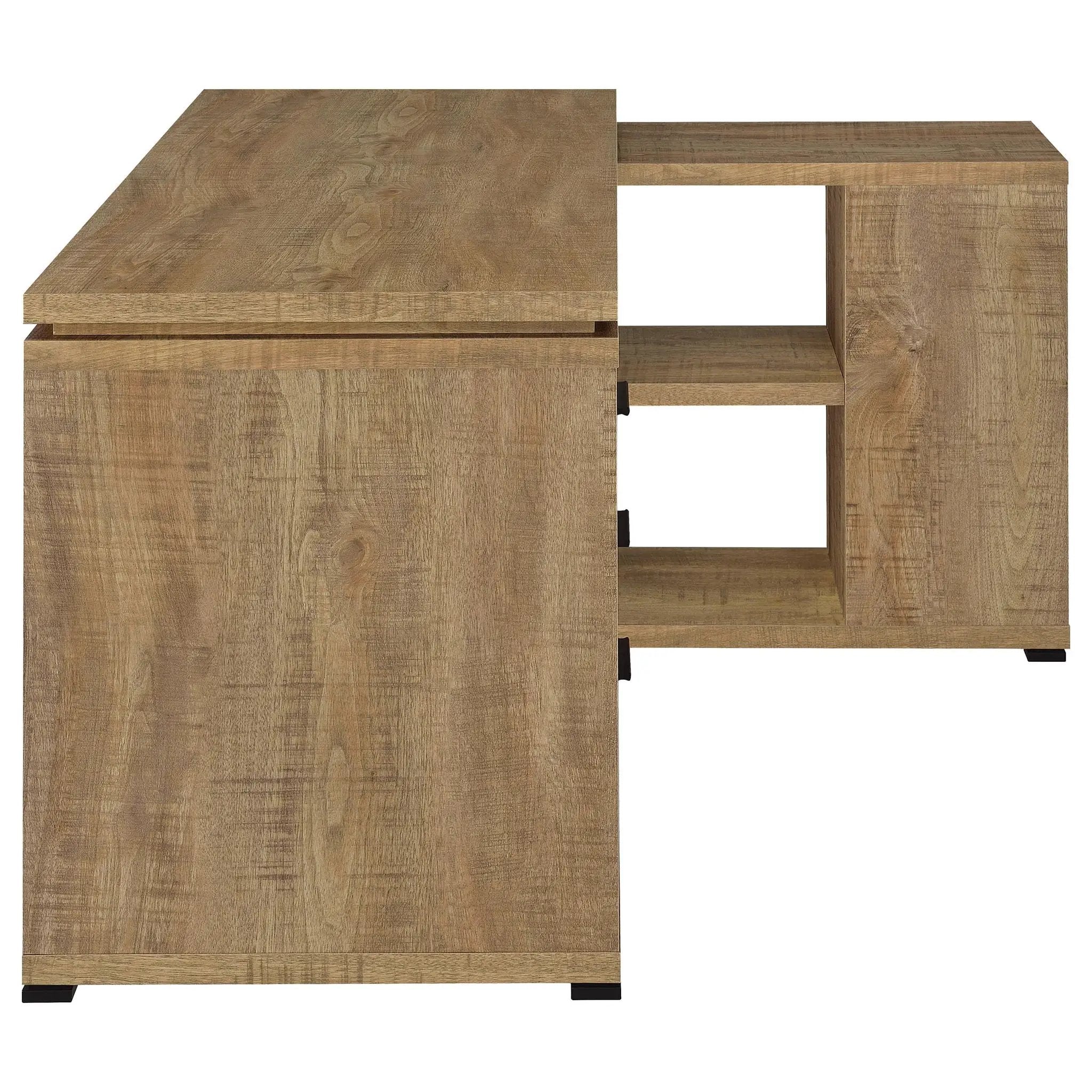 Yvette 60-inch 3-drawer L-Shape Computer Desk Mango by Unique Piece Furniture