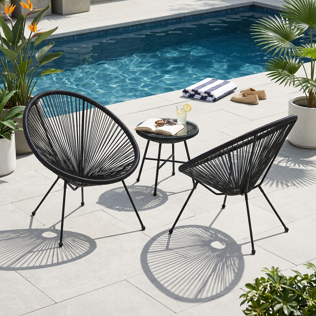 Anson Chair Set of 2 Patio Seating with Modern Weave - Available in 4 Colors, photo 4 of 10