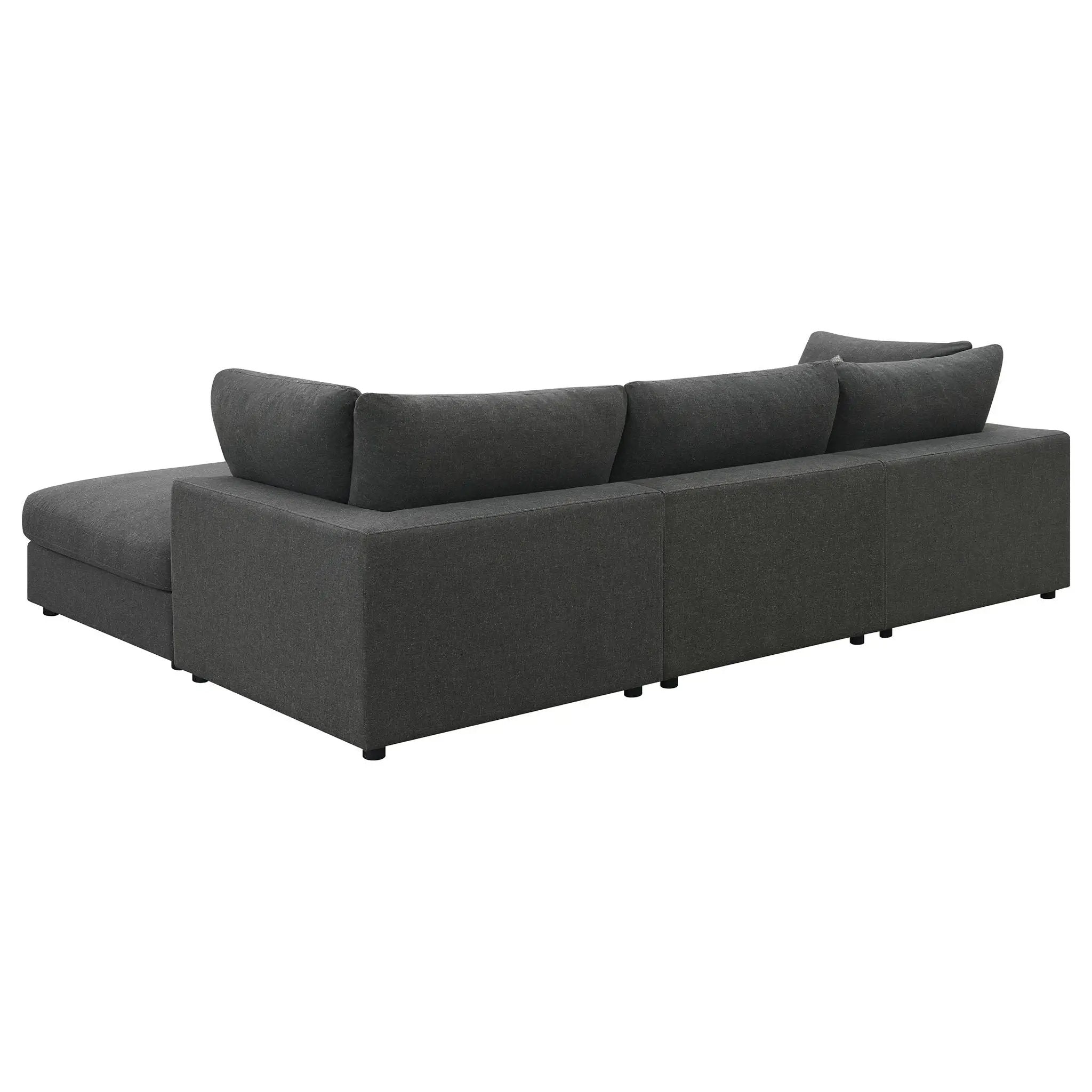 Serene 4-piece Upholstered Modular Sectional Sofa Charcoal by Unique Piece Furniture